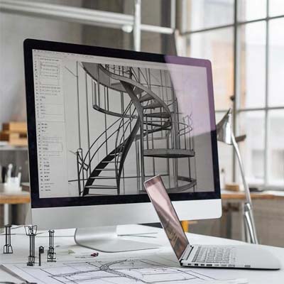 3D-модель металлической лестницы для частного дома